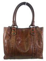 R distressed leather shoulder