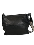 R Leather flap handbag