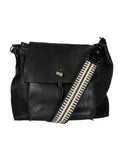 R Leather flap handbag