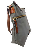 R nylon leather trim crossbody