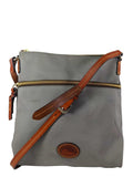 R nylon leather trim crossbody