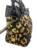 R canvas cheetah print satchel