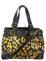 R canvas cheetah print satchel