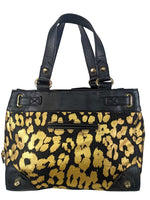 R canvas cheetah print satchel