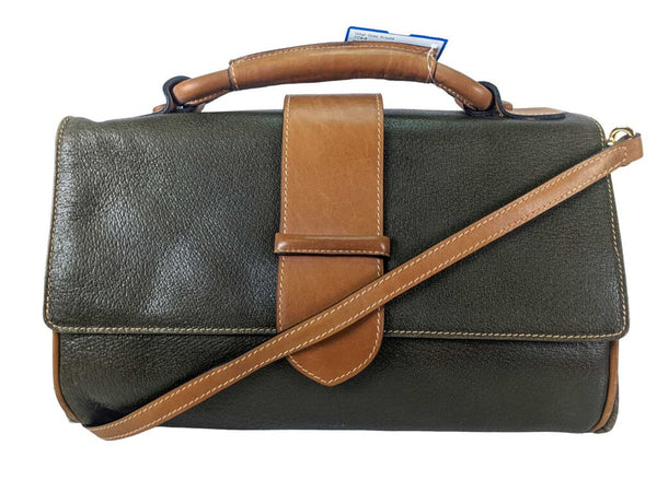 R vintage leather satchel