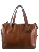 R Pebbled Leather Satchel w/Strap