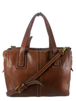 R Pebbled Leather Satchel w/Strap