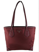 R Nylon Tote w/Leather Trim