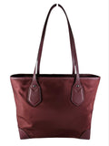 R Nylon Tote w/Leather Trim