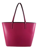 R leather zip tote