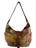 R Floral Leather Shoulder Bag