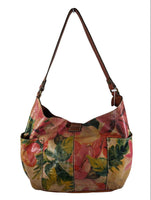 R Floral Leather Shoulder Bag