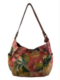 R Floral Leather Shoulder Bag