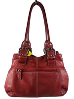 R Pebble Leather Satchel