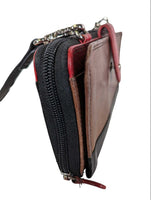 R Genuine Leather Colorblock Crossbody