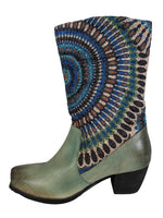 R Leather Fringed Boot