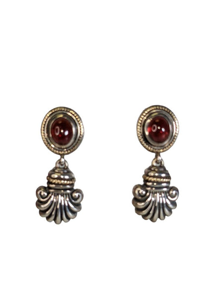 R vintage sterling 14k gold & garnet earrings
