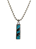 R sterling inlay pendant necklace
