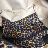 R Nylon animal print zip top handbag