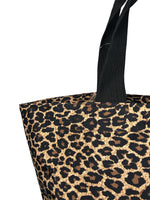 R Nylon animal print zip top handbag