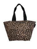 R Nylon animal print zip top handbag