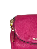 R Pebble leather zip flap crossbody