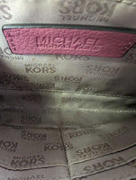 R Pebbled Leather Clutch