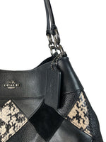 Patchwork triple entry handbag