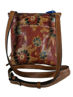 R leather floral crossbody