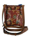 R leather floral crossbody