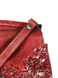 R Embossed Cutout Flap Crossbody