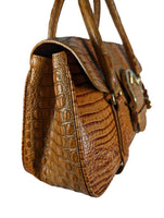 R Croc Buckle Satchel