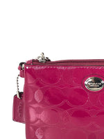 R Signature Patent Zip Top Wristlet