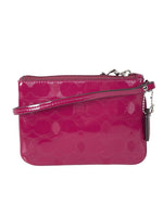 R Signature Patent Zip Top Wristlet