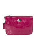 R Signature Patent Zip Top Wristlet