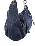 R Leather Shoulder Bag w/Multi Zip