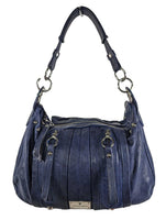 R Leather Shoulder Bag w/Multi Zip