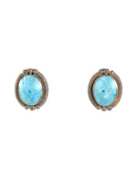 Sterling oval stone post earrings