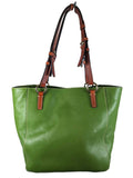 R Pebbled Leather Tote