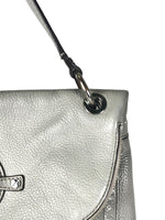 Pebble leather zip flap handbag