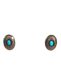 Sterling stone button clip earrings